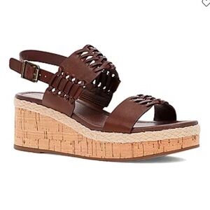 Brown Woven Platform Sandals